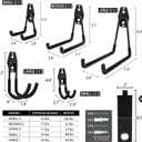 KOFANI Steel Garage Storage Hooks - 16 Pack Anti-Slip Coating, Heavy Duty Wall Mount Hooks for Hanging Bike, Ladder, Garden Tools