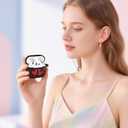  Girovo Compatible with Apple Airpods 4 Case 2024 Women, Soft Silicone TwoTone Funny Cartoon Engraved Portable 360° Full Protection AntiScratch Air pod 4 Case Black/Red