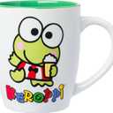 Silver Buffalo Keroppi Popcorn Name 25oz Jumbo Curved Ceramic Mug (Grey/Multi)