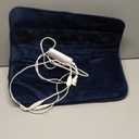 Electric Heated Foot Warmers for Men and Women,Double-Sided Heating,6 Fast Heating Settings 3 Timers,10 ft Cord Electric Fast Heat Pad with Heat Settings Under Desk,Bed,Office,Home (Navy Blue)