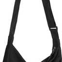 Crossbody Sling Bag for Women Men Trendy, Crescent Bag with Adjustable Strap, 2 Zippers Lightweight (Black)