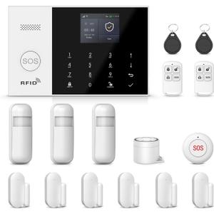 PGST Wireless Alarm System,WIFI/4G Home Security Systems with DIY Expandable Door and Motion Sensor,Tuya APP Instant Alerts,Compatible with Alexa/Google for Home,Villa,No Monthly Fee (16 PCS)