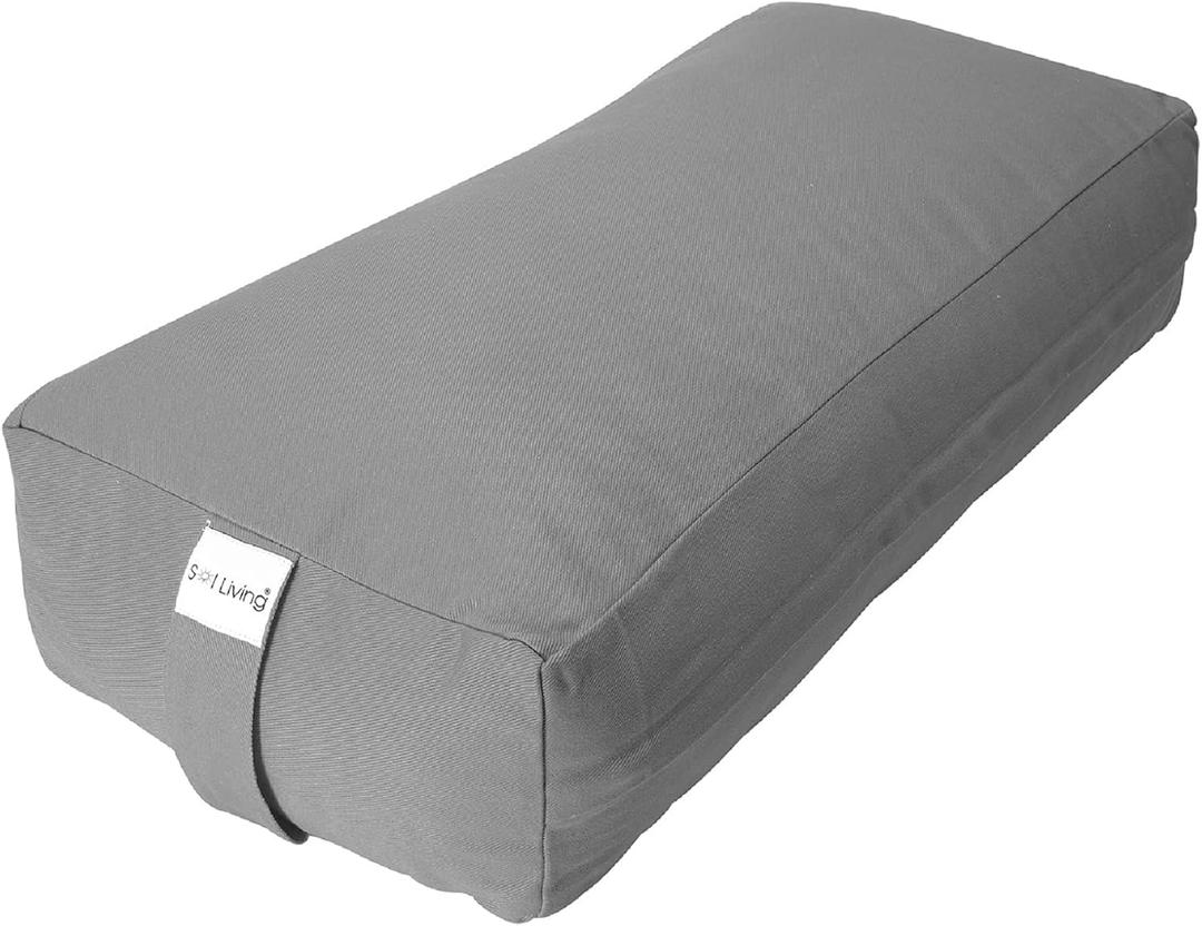 Sol Living Yoga Bolster Pillow Rectangular Meditation Cushion Cotton Meditation Accessories for Restorative Yoga Meditation Pillow Yoga Pillow Firm Body Pillow Bolster Pillow for Legs Removable Cover  28x11.75x5.5