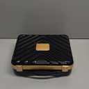 Mocado Travel Makeup Case with Lighted Mirror, Makeup Box with 8 Makeup Brushes and 10x Magnifying Mirror,Cosmetic Case Adjustable Brightness Makeup Train Case with Makeup Brushes Divider(Black)