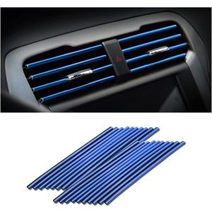 Car Air Conditioner Decoration Strip for Vent Outlet, 20 Pieces Universal Waterproof Bendable Air Vent Outlet Trim Decoration, Suitable for Most Air Vent Outlet, Car Interior Accessories (Blue)