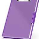 Rimilak Plastic Clipboard with Storage, Side Opening with 2 Compartment, Size 13.3 x 9.4 x 1.5 Heavy Duty High Capacity Nursing Box for Work School & Office Supplies, Dark Purple