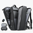 Vacuum Travel Backpack with Pump, 50L Expandable Compression Backpack With Vacuum Seal, 17.3 Inch Water Resistant Business Laptop Backpack with USB Charging Port for Women & Men