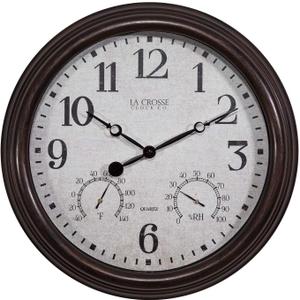 LA CROSSE TECHNOLOGY 404-3015 Clock Wall with Thermo, 15-1/2"