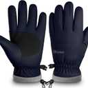 ihuan Kids Winter Waterproof Ski Gloves, Snowboarding Touchscreen Snow Cycling Running Gloves for Boys Girls (S5-6, Blue)