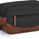 Travel Toiletry Bag for Men, Hanging Toiletry Organizer, Water Resistant Shaving Kit with Large Capacity for Travel Accessories (Black, Medium)