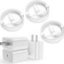 iPhone Fast Charger 6 Pack 3 pcs Apple Type C Wall Charger Block with 3 pcs 6FT Long USB C to Lightning Cable Fast Charging Cord for iPhone 14 13 12 11 Pro Max/SE 2022/iPad