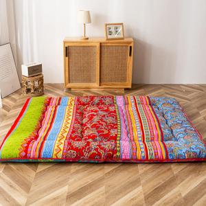 Vintage Japanese Floral Bohemian Retro Futon Mattress Folding Rollable Sleep Sofa Bed Portable Camping Mattress Couch Bed futon 38x48 Inch