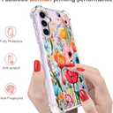 Hungo Compatible for Samsung Galaxy S23+ Plus Case, Thin Slim Cute Girly Skin Cases Protector with Airbag Bumper for Women Girls (Clear Blooming Wild Flowers)