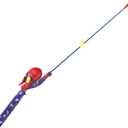 Zebco Youth 29-Inch Floating Spincast Reel and Fishing Rod Combo, Size 20 Reel, Pre-Spooled with 6-Pound Cajun Line (Blue/Red/Yellow)