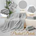 40PCS Gray Blankets Bulk 50 X 60, Soft Lightweight Throw Blanket Kit Cozy Blankets Bulk for Bed Sofa Couch Warm Pet Fleece Blanket Set for Wedding Homeless Home Office Travel Gift for Seasons