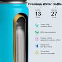 koodee 12 oz Water Bottle Stainless Steel Vacuum Insulated Wide Mouth Water Flask with Leakproof Spout Lid (Sky Blue)