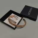 Feraco Copper Therapy Bracelets for Women, Pure Copper Magnetic Cuff Bracelet with Neodymium Magnets, Adjustable with Gift Box, Vintage Flower (Rose Gold)