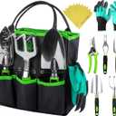 GROWIT Heavy Duty Gardening Tools - 22-Piece Gardening Gifts for Women, Men, Mom, Dad - Durable, Ergonomic Garden Tools Set