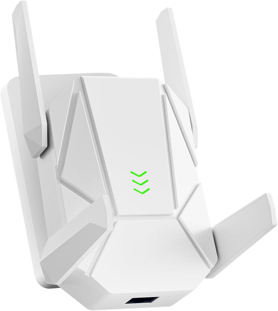 WiFi Extender, 2026 15X Fastest WiFi 6 Booster AX1800 (5.8/2.4GHz) 18,999 sq.ft Long Range and 135+ Devices, WiFi Extender Signal Booster for Home with Ethernet Port (White)