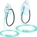 Geiserailie 2PCS M/L Oxygen Mask with 6.6 Ft Tubing and Adjustable Elastic Strap, Adult Oxygen Mask with Tubing, Breathing Masks for Face Adult