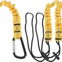 MECCANIXITY Retractable Tool Lanyard 2ft with Single Aluminum Buckle and Adjustable Loop End, Maximum Weight Limit 10KG / 22lb, Safety Fall Protection Tools Leash, Yellow 3 Pack