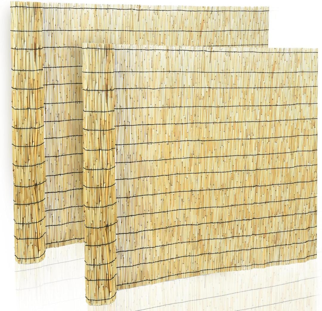 2 Pcs Jollybower Natural Reed Fencing Rolls, Eco-Friendly Reed Fence Curtain, 4Ft High x 13Ft Long Reeds Screen, Decorative Fence for Garden Privacy, Balcony and Window 2 Pcs Jollybower Natural Reed Fencing Rolls, Eco-Friendly Reed Fence Curtain, 4Ft High x 13Ft Long Reeds Screen, Decorative Fence for Garden Privacy, Balcony and Window