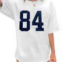 YeonYoonA Women Oversized Casual T-Shirts Crewneck Summer Tops Casual Loose Basic Tee Shirts 2024 Trendy Clothes (White, S)