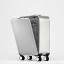 BEITH Hardside Luggage, BSM718 Modern and Simple All Aluminium Suitcase with Thickened Lining, TSA Customs Lock, Front Open, 360 Double Spinner Wheels, Aluminum Lifting Rod (A/B Optional) (Silver, A, 24inch)