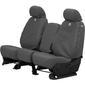 Covercraft Carhartt SeatSaver Custom Seat Covers | Fits 2007-2013 Chevrolet Silverado/GMC Sierra 1500, 2007-2014 Silverado/Sierra 2500/3500 | 1st Row 40/20/40 Bench Seat, Duck Weave Gravel