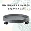 2 Pack of 14.2 Inch Planter Caddies Rolling Saucer Caddy with Wheels, Heavy Duty Wheeled Stand for Potted Plant, Round Coaster Roller Base Tray with Casters, Flower Pot Dolly Holder for Indoor Outdoor