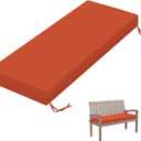 Outdoor Bench Cushion 48 X 18 X 3.5 Inch Thick Waterproof Patio Furniture Cushions, Patio Porch Swing Replacement Seat Pad with Tie Straps and Anti-Slip, for Backyard Garden, Orange