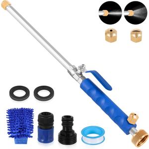 Jet Nozzle for Garden Hose 2-in-1 Jet Nozzle High Pressure Hose Nozzle with 2 Different Nozzles and Hose Quick Connectors for Car Pet Garden Cleaning At Home