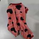 Dog Pajamas Love Heart Dog Sweater Pjs Warm Soft Pet Holiday Clothes Puppy Jumpsuits Onesie Outfits for Small Dogs and Cats (Small, Heart)