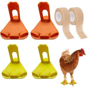 4 Pack Chicken Splint for Broken Leg Chicken Leg Splint with Toe Separator for Hen Broken Feet Curled Toes Roosters in Growing Stages, Chicken Leg clamp Bumble Foot Treatment