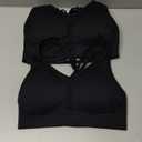 AKAMC Women's Cross Back Sport Bras,Adjustable Straps Padded Criss Cross Cropped Bras for Yoga Workout Fitness (Large)