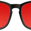 TIJN Sleep Glasses for 99.9% Blue Green Light Blocking Dual AR Coatings Red Lens for Computer Gaming Reduce Eyestrain ((Max Protect- Red Lens) 01-black)