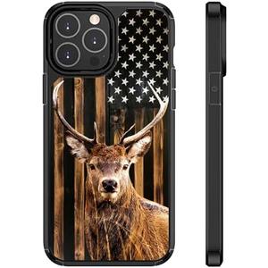 ZHUXUXITT Compatible with iPhone 16 Max Case,Classic Wood Grain Deer Flag Case for iPhone 16 Pro Max Design for Men Boys [Anti-Scratch] Non-Slip+Shockproof Rugged TPU Protective Case