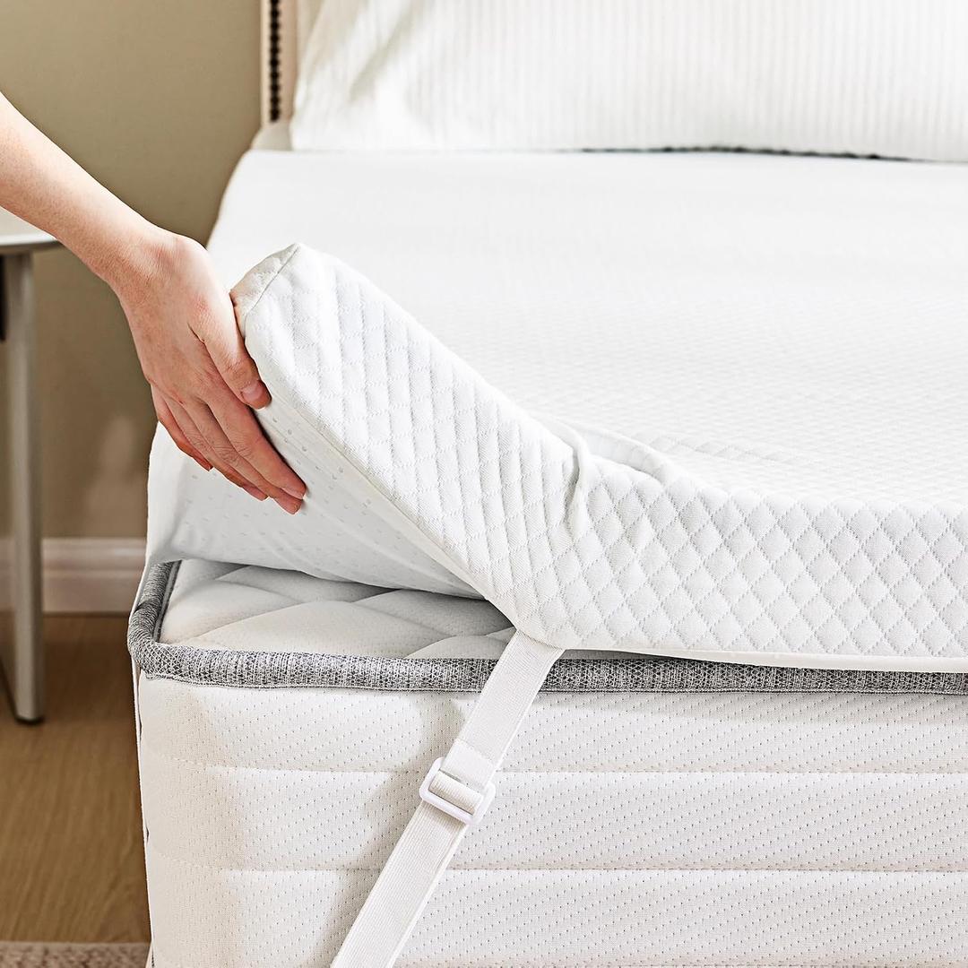 NEWBULIG 3 Inch Memory Foam Mattress Topper, a Supportive Memory Foam Pad with a Removable & Washable Cover, and a Non-Slip Ventilated Design for Full Beds