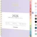 Forvencer 2026 Planner, Hardcover Calendar Planner Weekly and Monthly, January 2026 - December 2026, 8.5" x 11", Spiral Agenda Book with Tabs, Exquisite Daily Journal with Inner Pocket, Organizer Notebook for Office Home School, A4 Size, Purple