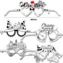 2 x HOWAF 24pcs Black Silver New Year Glasses, Happy New Year Paper Eyeglasses for 2026 New Year Eve Party Supplies, Silver New Year Photo Booth Props Eyewear, Fancy New Year Party Glasses for 2026 NYE