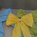 Suclain 3 Pcs Easter Basket Bows Spring Wreath Bow 11.8 x 19.7 Inch Colorful Gift Bows for Easter Wreath Tree Decorations Spring Home Front Door Decor DIY Craft Indoor and Outdoor(Simple)