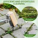 Crack Weeder, Stainless Steel Manual Crevice Weeding Tool, 63 Long Handle Moss Remover Tool, Weed Puller for Sidewalk Paver Deck Boards, Gardening Tool for Removing Grass and Weeds from Deck Garden