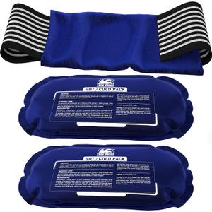 Ice Packs for Injuries Reusable (3-Piece Set)  Hot and Cold Ice Pack Therapy Gel Wrap Support  Supports Recovery, Joint and Muscle Pain  Knees, Back & More (3 Piece Set - Classic)