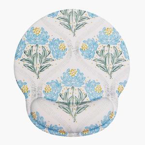 Seorsok Blue Noble Leaves & Floral Mouse Pad with Gel Wrist Support Mouse Pad,Ergonomic Aesthetic,Comfortable Mousepad for Office Game Work Computer,Pain Relief Mousepad with Non-Slip Silicone Base