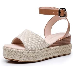 Apakowa Girls Sandals Flatform Wedge Open Toe Summer Sandals Shoes Little Big Kid Flower Girl Heels Dress Shoes (Little Kid/Big Kid) 36