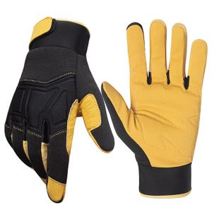 4 x RIGWARL Upgraded Work Gloves Men with Wear-resistant Rubber Patch on Palm, Gardening Gloves Thickened Padding for Protection, Safety Work Gloves Women Tear resistant for yard, Mechanics, Construction (Medium, Premium Black- (95% Wear-resistant, M))