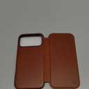 SHIELDON Slim Genuine Leather Case Wallet for iPhone 17 Pro Max 6.9" 2025 | Flip | Wireless Charging | Magnetic | RFID Blocking Credit Card Holder | Full Protective Phone Cover | Saddle Brown