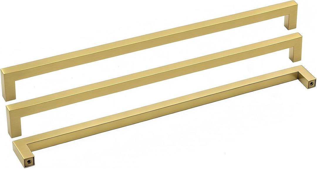 Goldenwarm Kitchen Cabinet Handles Brass Drawer Pulls - LSJ12GD458 Kitchen Drawer Handles Knobs and Handles for Dresser Drawers Gold Pulls 10 Pack