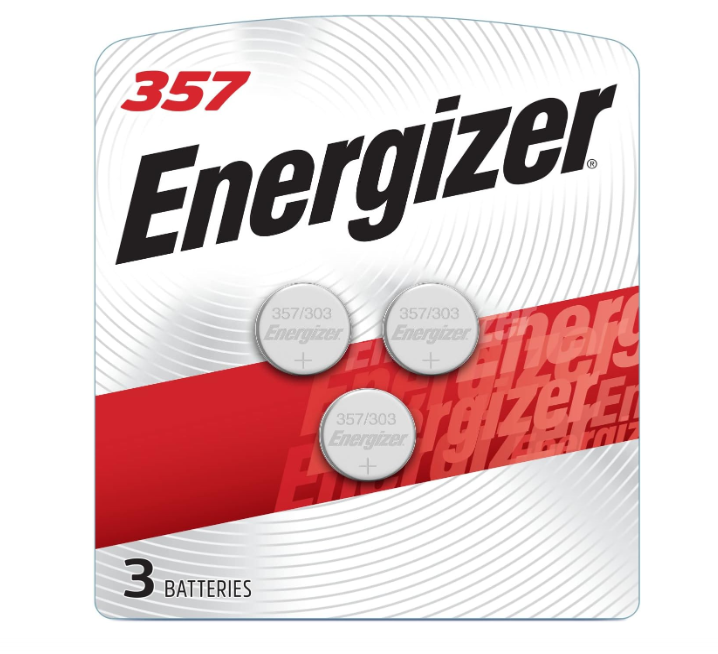 Energizer 357/303 Batteries (3 counts, Pack of 1), 1.5V Silver Oxide Button Cell Batteries