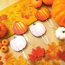 Weysat 4 Pcs Autumn Pumpkin Wall Hooks Pumpkin Key Holder Fall Towel Hooks Thanksgiving Wall Decor Heavy Duty Clothes Hanger for Fall Bathroom Living Room Decor